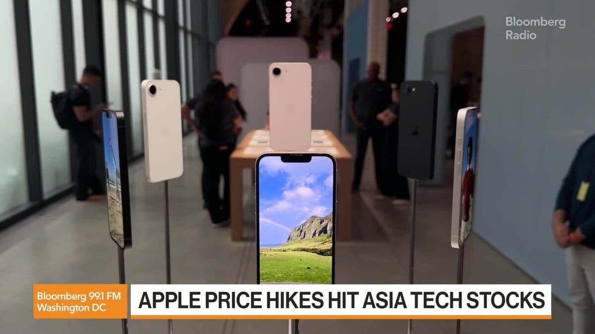 Asian Tech Stocks Decline as Apple and Microsoft Increase Product Prices