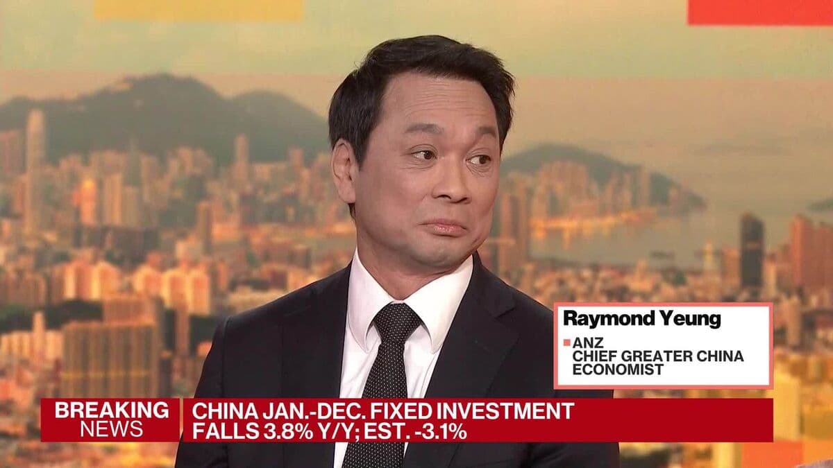China's Annual Investment Drop Among 'Worst' Economic Figures, ANZ's Yeung Says