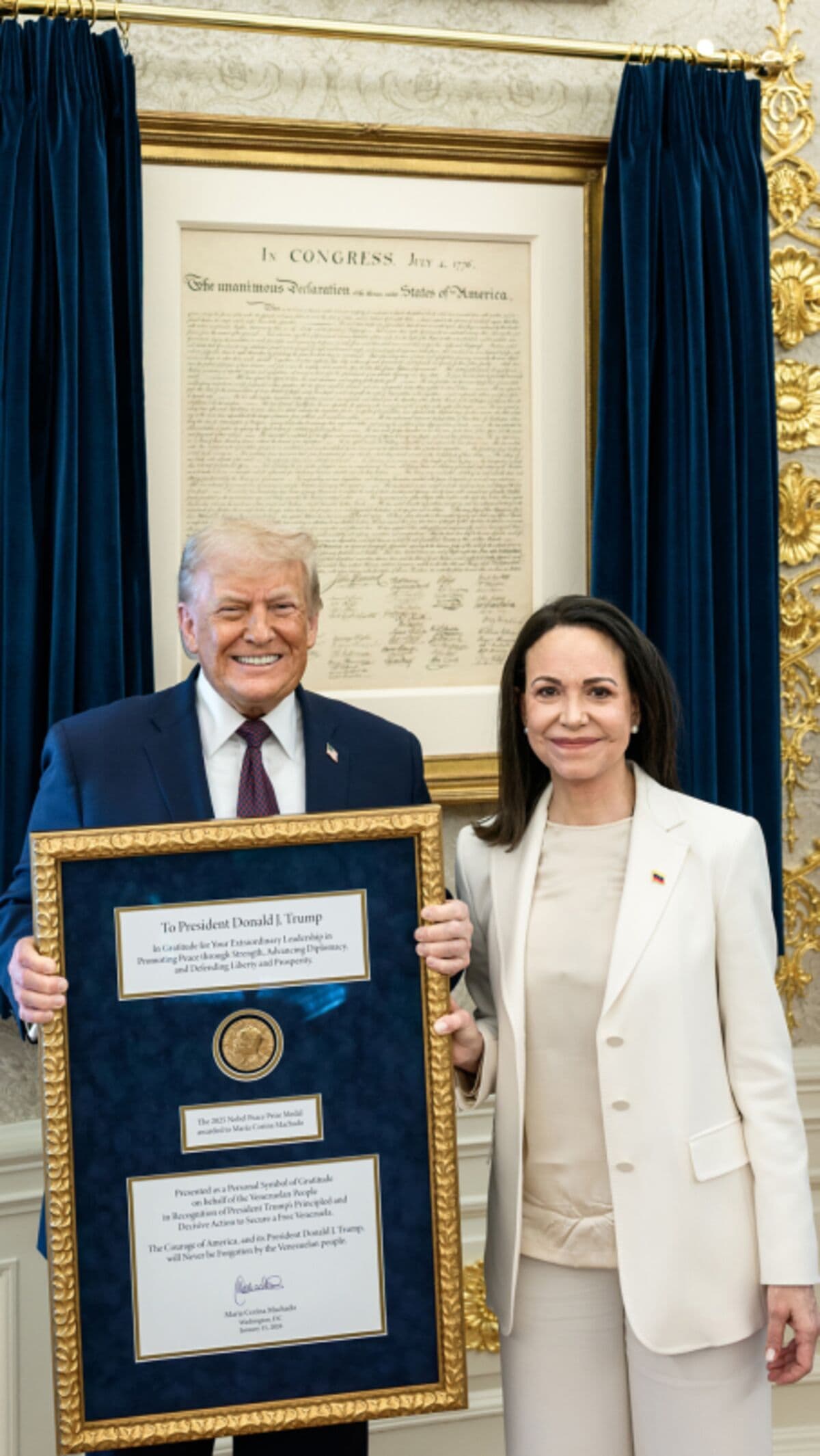 Shock in Norway as Machado Gifts Trump Nobel Peace Medal