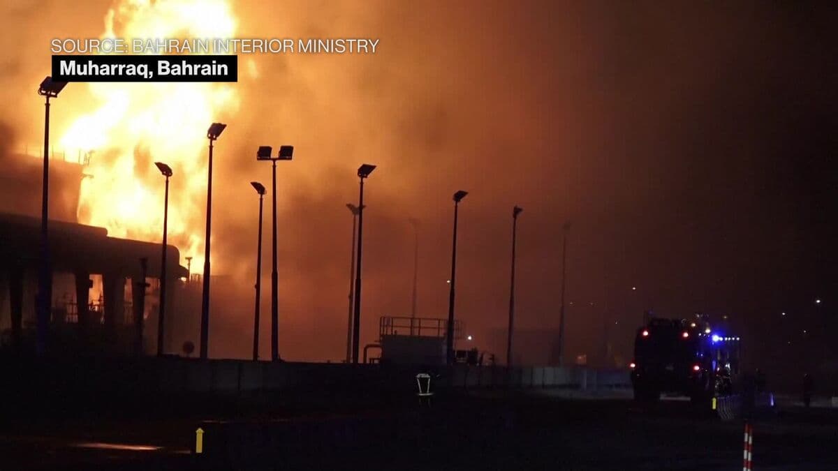 Bahrain Says Iran Targets Fuel Tanks