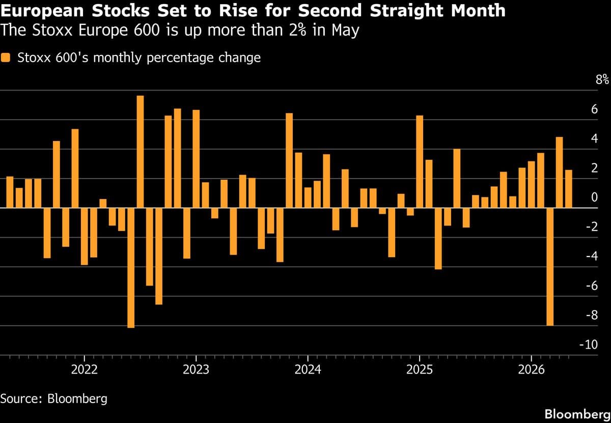 European Stocks Rise for Second Month Amid US-Iran Ceasefire Hopes