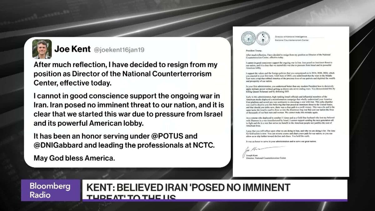 Top Counterterrorism Official Resigns in Protest of Iran War