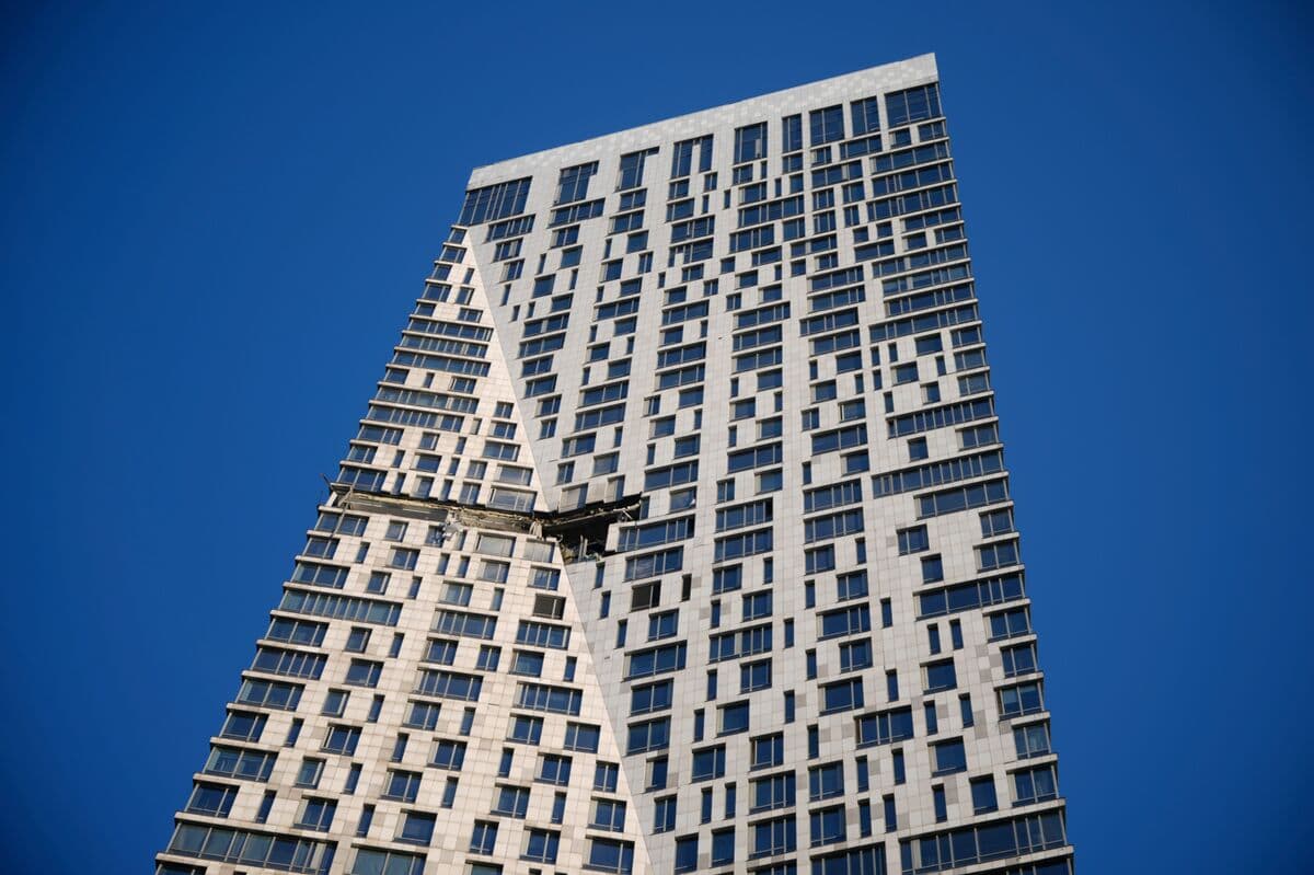 Drone Hits Upscale Moscow Tower as City Readies for WWII Parade