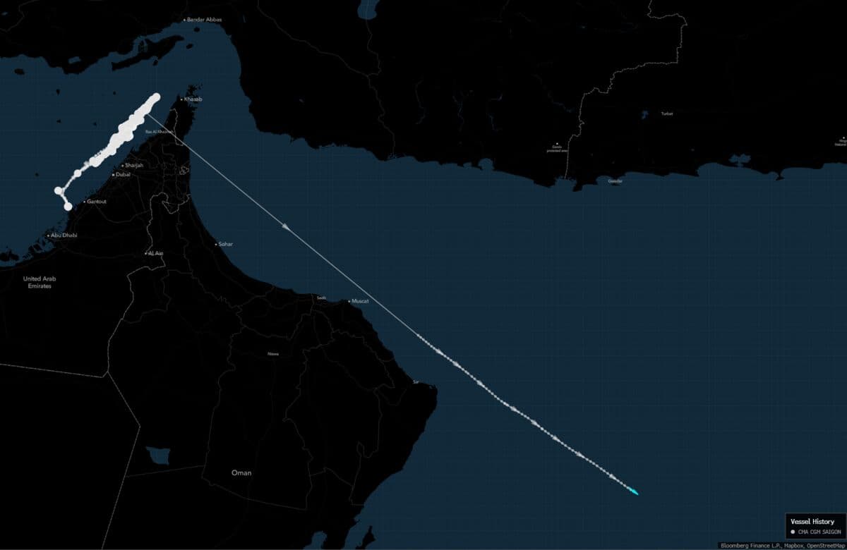 French Container Ship Makes Rare Crossing of Strait of Hormuz