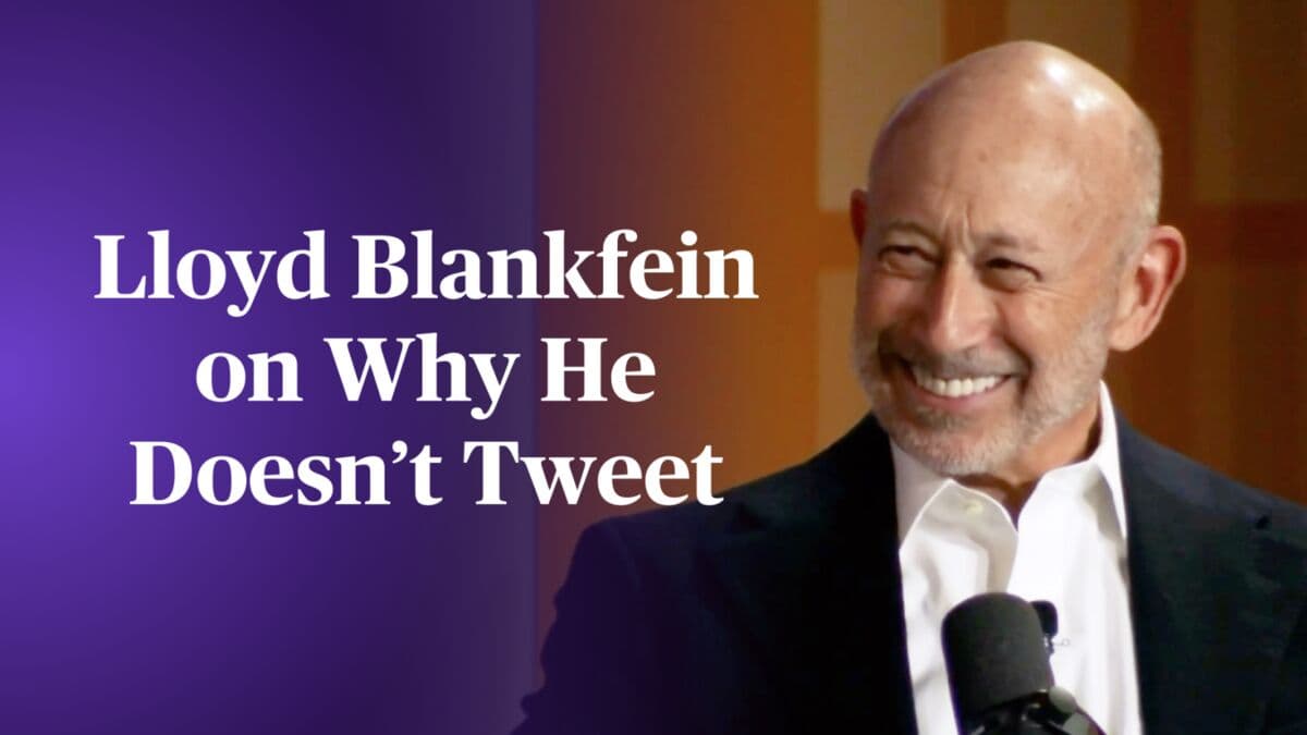 Former Goldman Sachs CEO Lloyd Blankfein on Why He Doesn't Tweet