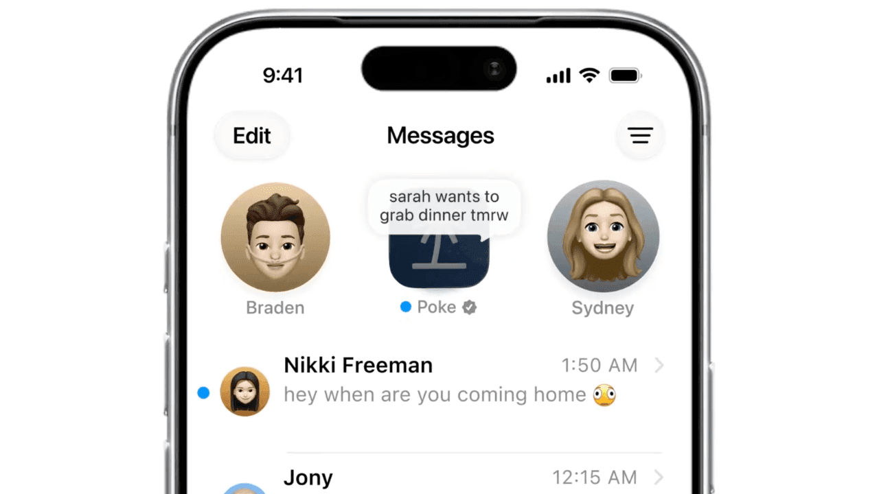 Yapay zeka Poke, Apple'ın Mesajlar uygulamasına entegre edildi