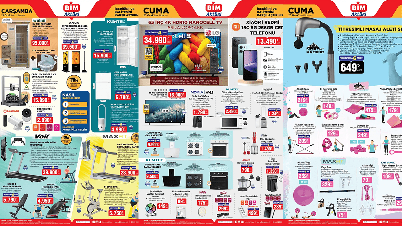 BİM 20-23 OCAK 2026 AKTÜEL KATALOĞU: BİM'e bu hafta neler geliyor? BİM'de neler var?