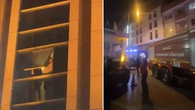 Bursa'da 7 katlı otelde yangın paniği: 8 kişi dumandan etkilendi