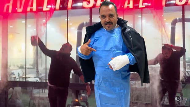 Sivaslı esnaf meşhur testi yapmak isterken kabusu yaşadı! Havaya fırlattığı anda acı içinde kıvrandı