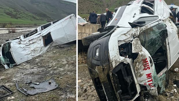 Muş'ta minibüs devrildi: 16 yaralı