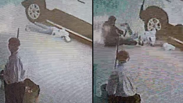Aracın altına topunu almak için giren çocuk son anda kurtarıldı