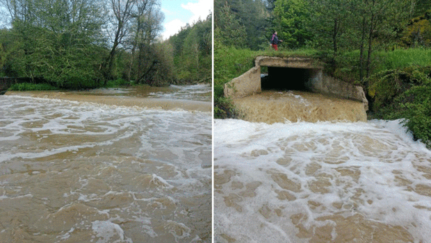 Kastamonu'da Devrekani Çayı'nın su seviyesi yükseldi