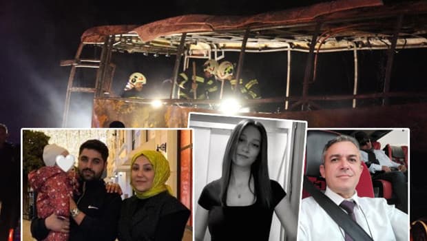 Denizli'deki otobüs kazasında acı detaylar: Eşini kurtaran adam, 9 aylık oğlu ile alevlerde kaldı