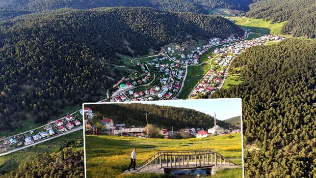 Eğriçimen Yaylası, baharda çiçeklerle doldu ve soba yakılıyor