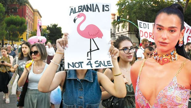 Dua Lipa, Arnavutluk'taki protestolara destek verdi