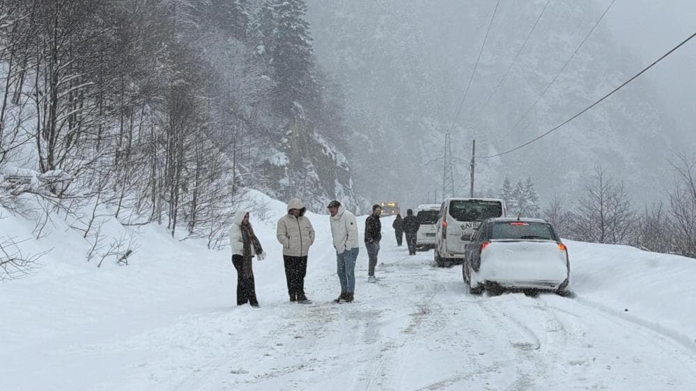 Trabzon'da çığ düştü. Karayolu ulaşıma kapandı