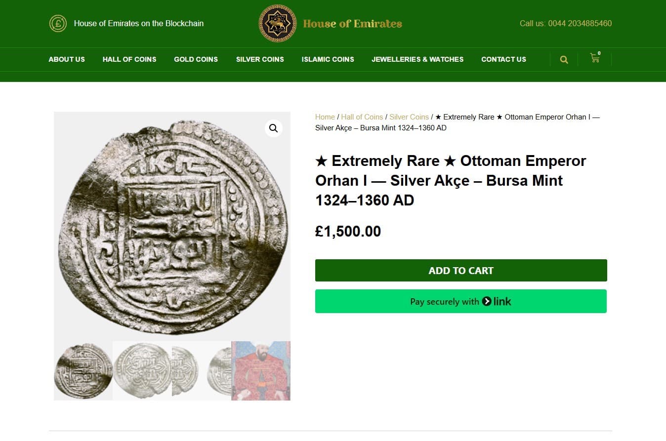 Osmanlı dönemine ait gümüş sikke Londra'da satışa çıkarıldı