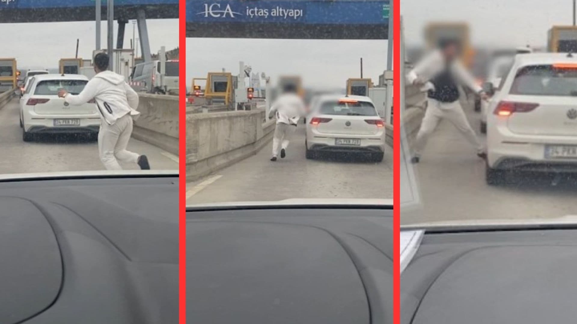 Trafikte gerilim: Aracın peşinden koşup camını defalarca yumrukladı