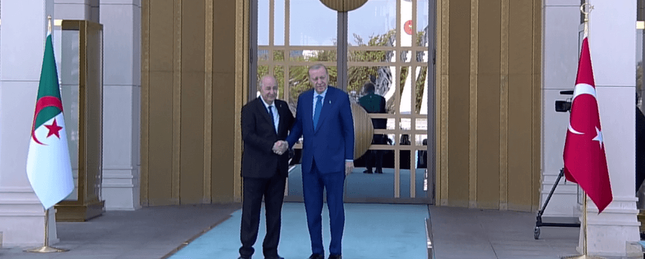 Cezayir Cumhurbaşkanı Tebbun Ankara'da. Cumhurbaşkanı Erdoğan resmi törenle karşıladı