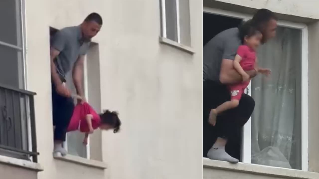 Bıçakla 3 yaşındaki kızını rehin aldı. Polis vurarak durdurdu