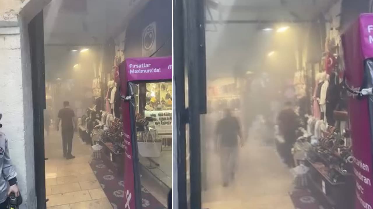 Kapalıçarşı'da yangın: Duman nedeniyle görüş zorlaştı