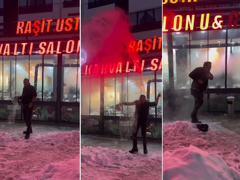 Fenomen tostçu şov yapmak isterken kendini yaktı. Bir demlik sıcak su başından aşağı döküldü
