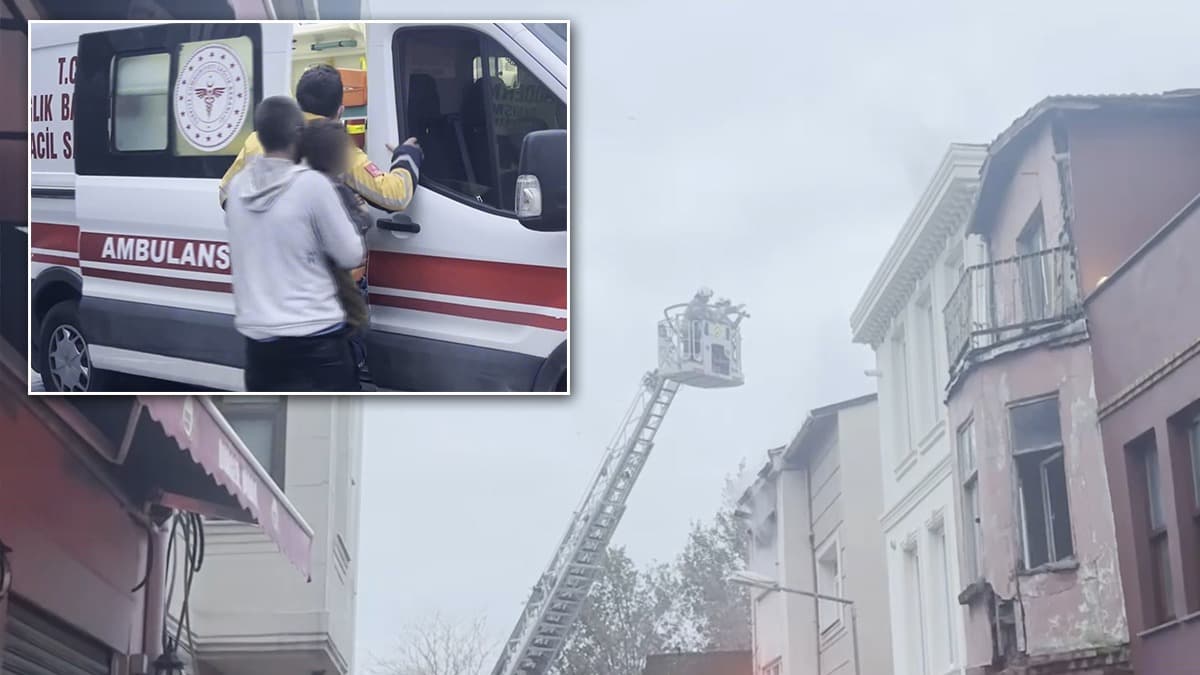 Fatih'te bir binada yangın. İçeride mahsur kalanlar var