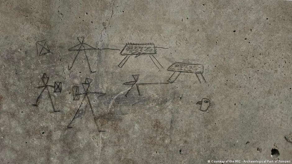 Previously unseen ancient graffiti reveals scenes of everyday life in Pompeii