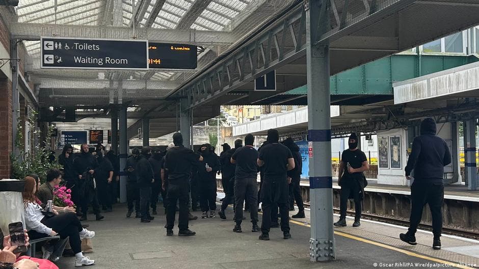 Protesters in Masks Block Traffic at UK's Dover Ferry Terminal