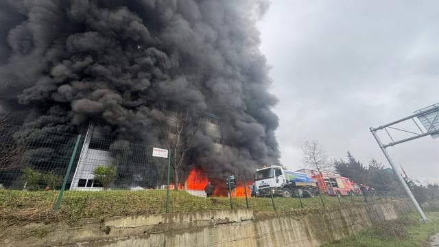 Trabzon'da fındık fabrikası deposunda yangın