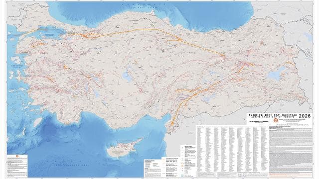 Türkiye Diri Fay Haritası güncellendi, fay sayısı 700'e yükseldi