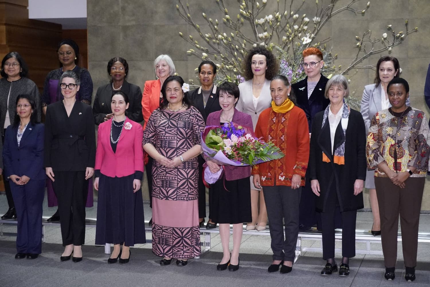 Takaichi asks female envoys to work together to fight gender barriers