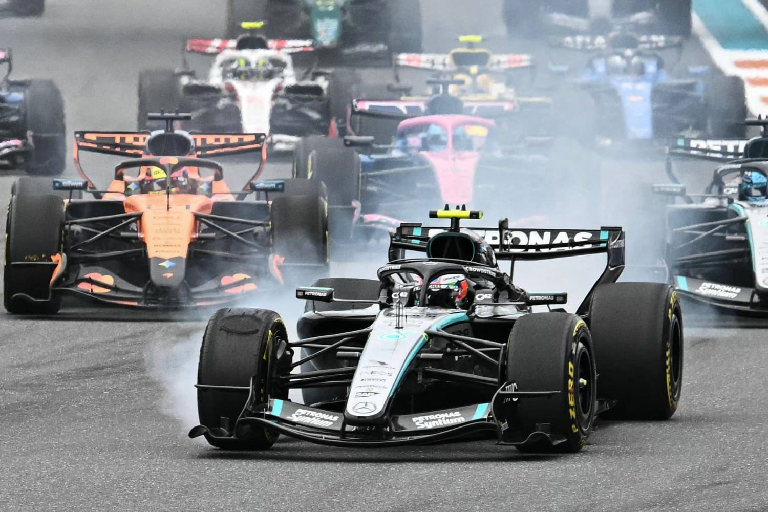 Antonelli takes third win in a row for Mercedes to stretch F1 lead in Miami