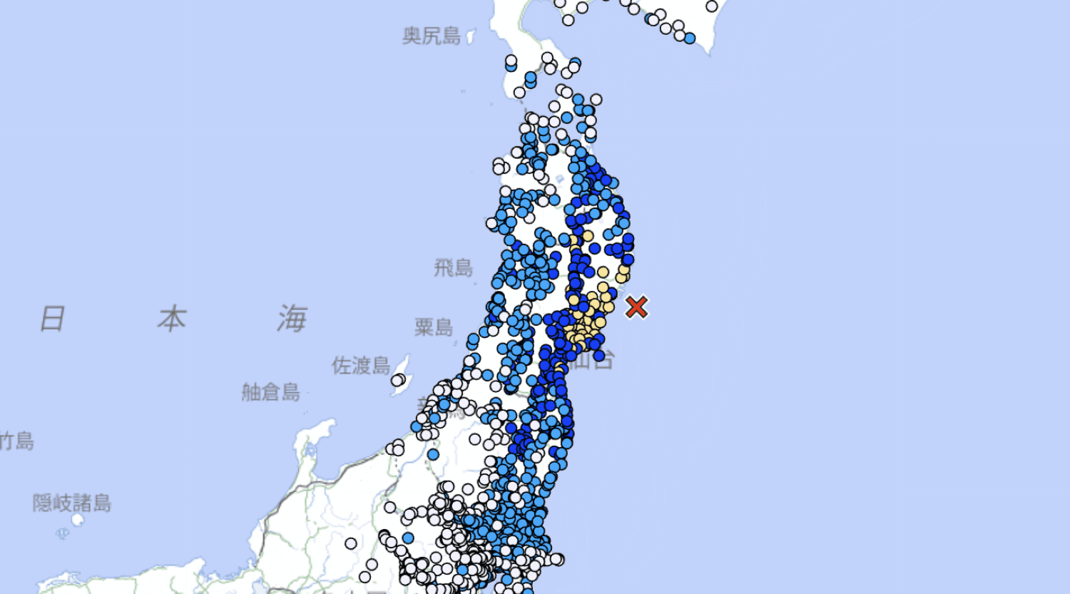 Strong Earthquake Hits Tohoku Region Off Miyagi Coast
