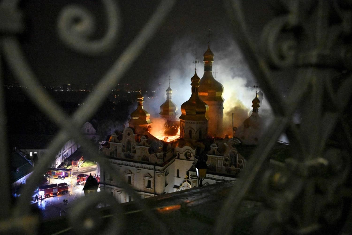 Nine Dead as Historic Monastery Burns Amid Intensified Russian Attacks in Ukraine