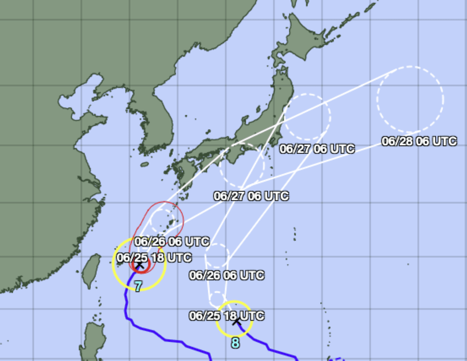 Two storms approach Japan, raising concerns over potential convergence