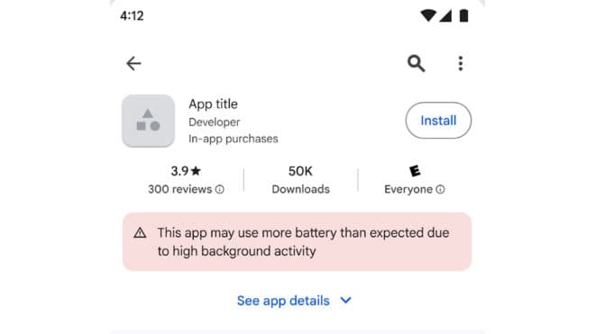 Google, batarya tüketimi yüksek olan Android uygulamalarına uyarı eklemeye başladı
