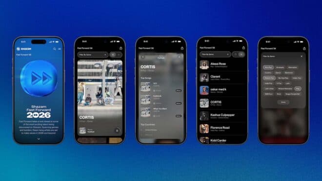Apple, bu sene parlaması beklenen 60'ın üzerinde sanatçı için özel bir çalma listesi oluşturdu: "Shazam Fast Forward"