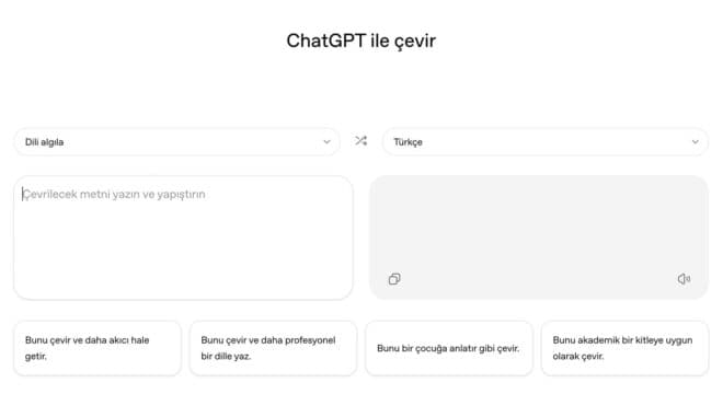 OpenAI, çevir hizmeti ChatGPT Translate'i kullanıma sundu