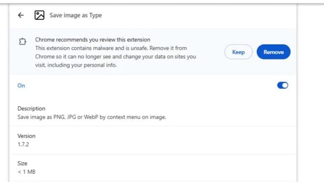 Popüler Chrome uzantısı “Save Image As Type”, malware barındırdığı için engellendi