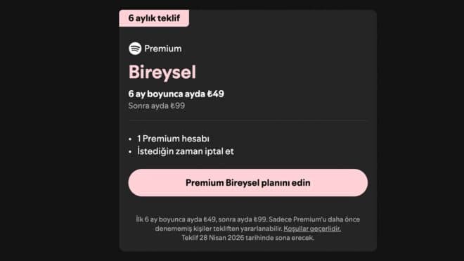Spotify, Premium aboneliği 6 ay için yarı fiyatına sunuyor