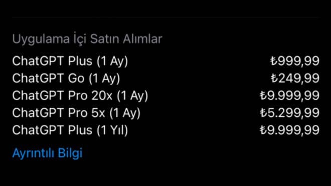 ChatGPT Plus aylık abonelik ücreti 999 TL oldu