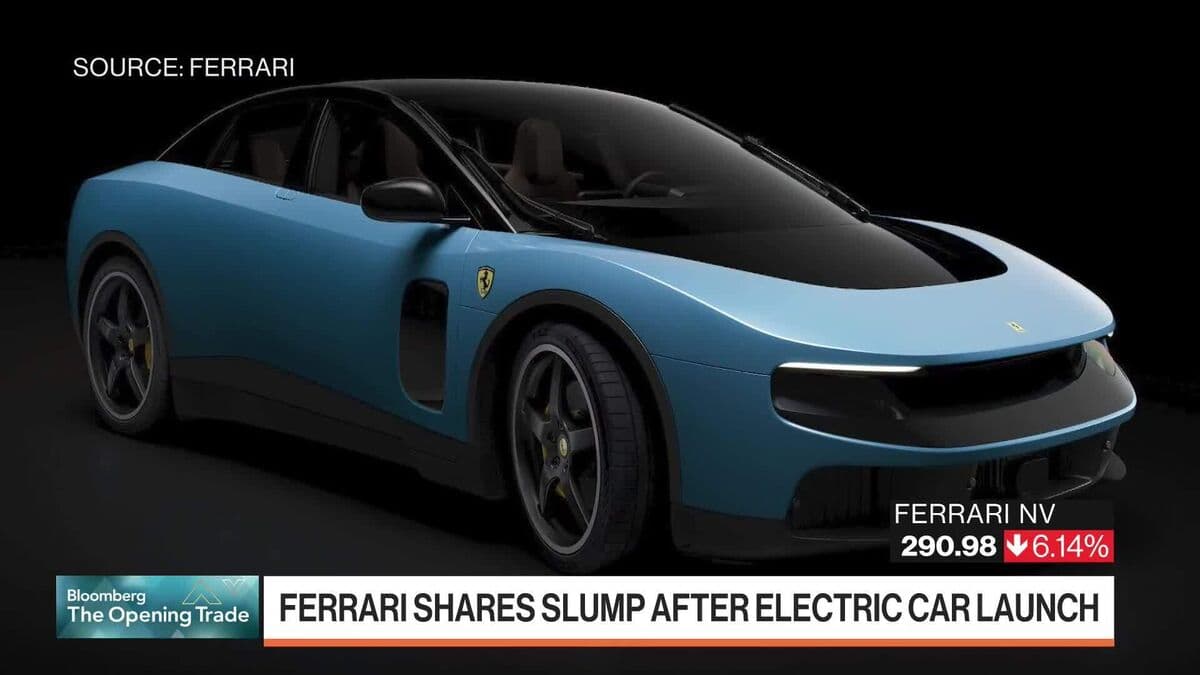 Ferrari Launches First Fully Electric Car, Shares Decline