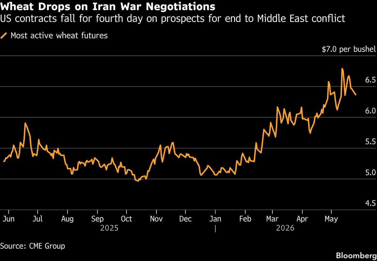 Wheat Prices Continue Downward Amid Iran Ceasefire Negotiations