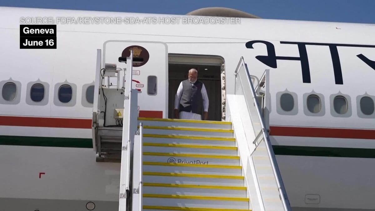 Prime Minister Modi Arrives in Geneva Ahead of G7 Summit in France