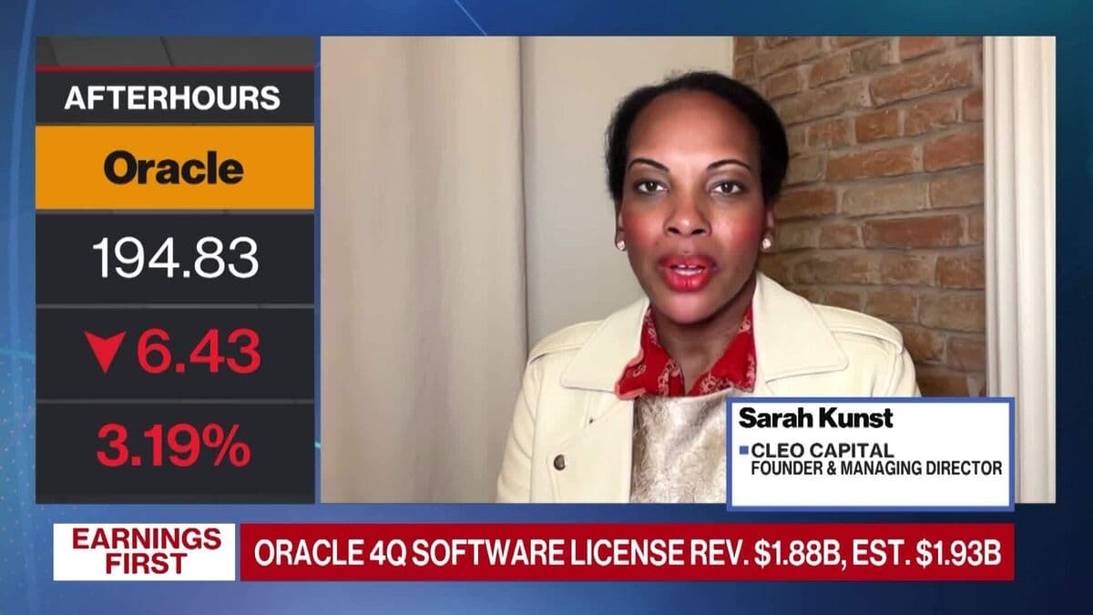 Cleo's Kunst Comments on Oracle's Disappointing Fourth-Quarter Earnings