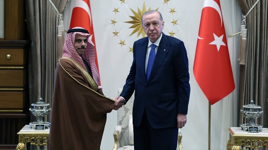 Cumhurbaşkanı Erdoğan, Suudi Arabistan Dışişleri Bakanı bin Ferhan'ı kabul etti