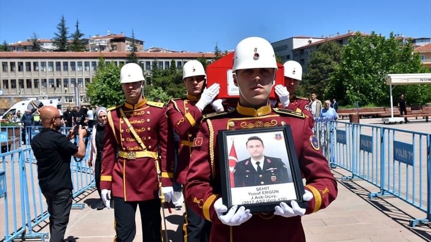 Ankara'da trafik kazasında şehit olan Jandarma Ergün, Kırıkkale'de defnedildi