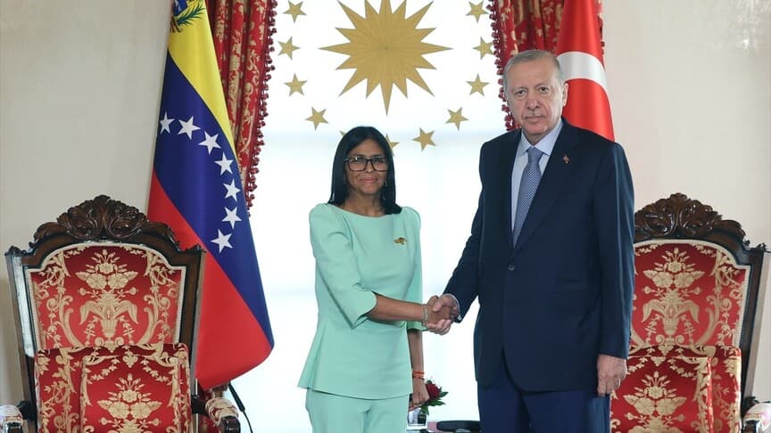 Cumhurbaşkanı Erdoğan, Venezuela Geçici Devlet Başkanı Rodriguez'i karşıladı