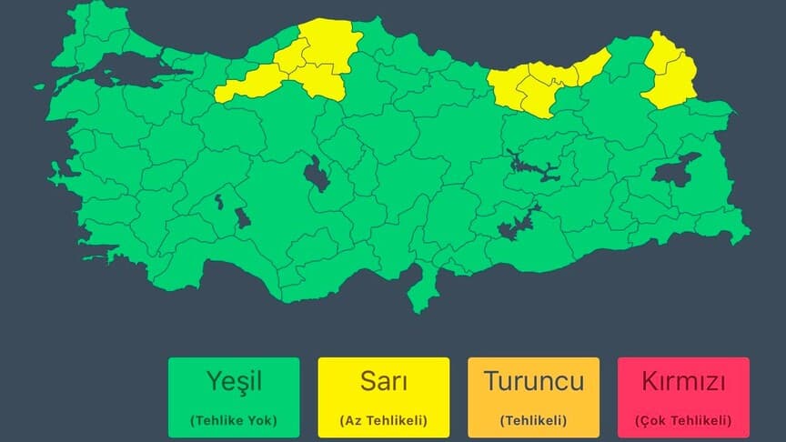 10 il için İçişleri Bakanlığı'ndan sağanak uyarısı